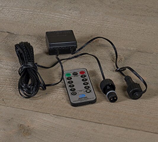 5m aanloopsnoer ip44 zwart met radio frequency afstandsbediening aan/uit - dimmer functie / colourbox