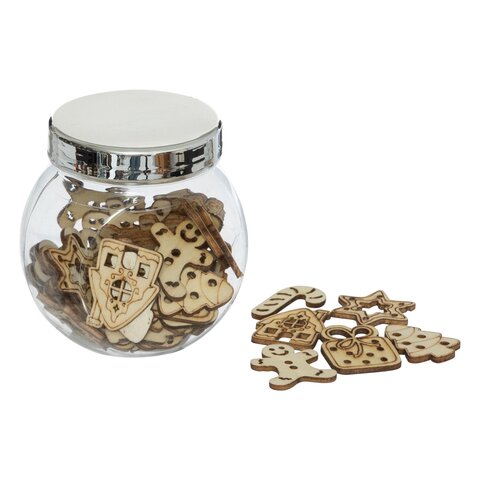 Accessoires peperkoekfigure hout in bokaal