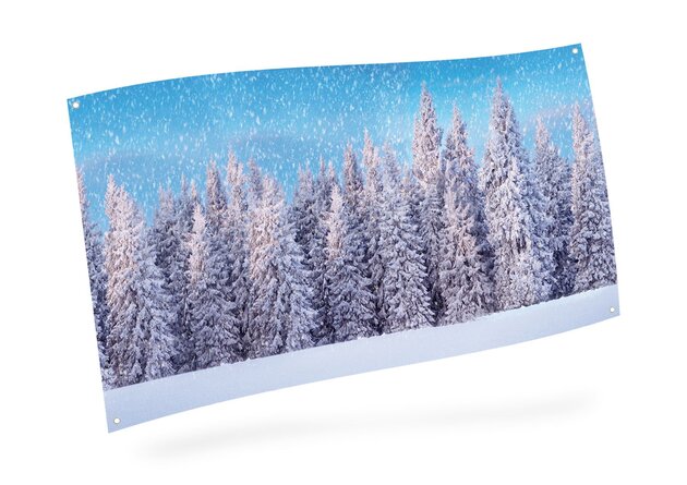 achtergrond doek - sneeuwbos 150x75cm