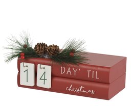 Adventskalender boek 18x9x6cm rood