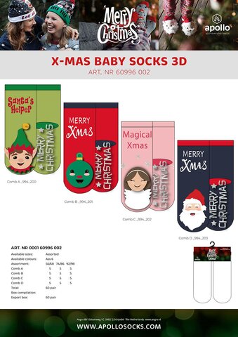 Apollo babies 3D socks X-mas 6ass