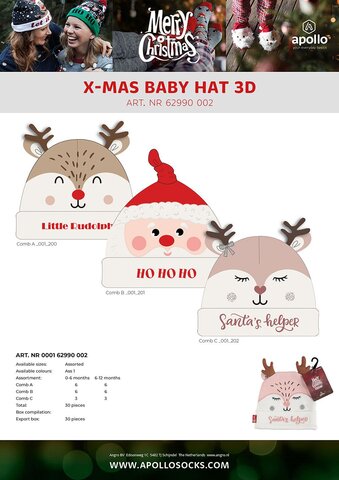Apollo babies X-mas hoed - afbeelding 1