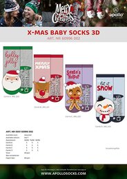 Apollo babies x-mas socks 3D asst7