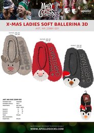 Apollo ladies X-mas ballerina booties 3D ass pantoffels