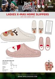 Apollo ladies x-mas home slippers asst1 - afbeelding 1