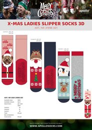 Apollo ladies X-mas slippersocks 3D 36-41 - afbeelding 1