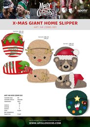 Apollo X-mas giant home slippers OS