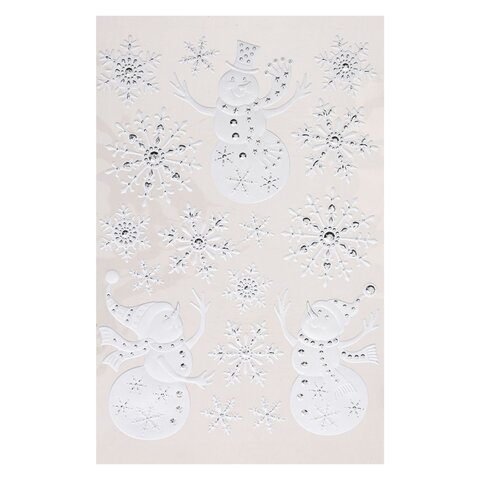 Autocoll strass flocons neige 29x41cm