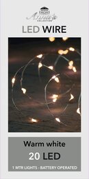 b.o. led interieur fil métallique 20l/1m led blanc