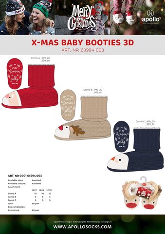baby knitted booties x-mas - image 1