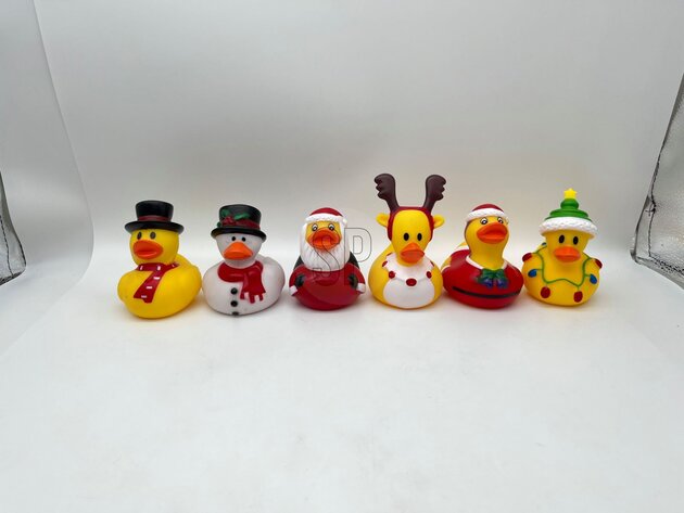 Badeend Kerst D8cm 6ass