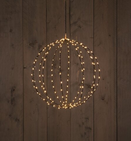Bal D50cm 216Led zwart classic warm