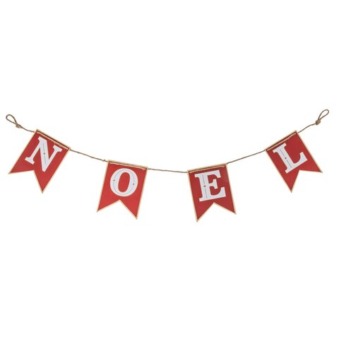 Banner Noël L165cm metaal rood