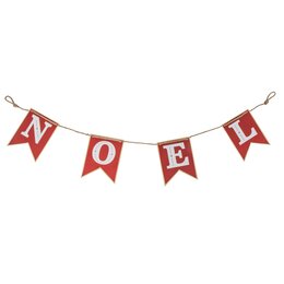 Bannière Noël L165cm métal rouge