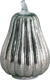 Batt. 1x Glas pompoen zilver Pear 6pdq