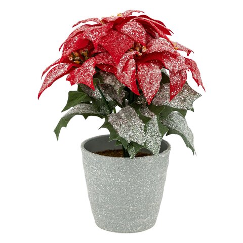 bch poinsettia paill pot h22cm