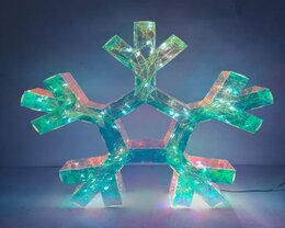 Beeld 3D iriserend 30x30x4,5cm - sneeuwvlok