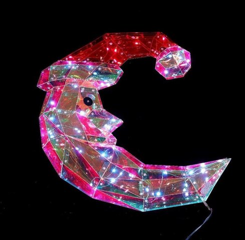 Beeld 3D iriserend 41x9x50cm - maan