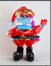 Beeld 3D iriserend 56x39x75cm - kerstman