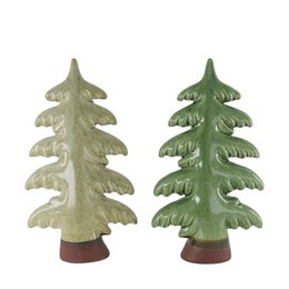 Beeld kerstboom 17x28cm 2ass groen