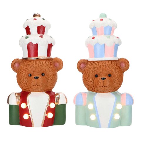 Beer met cakehoed 21x15x38cm 2ass