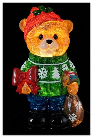 Beer polyresin met licht 40x30x66