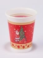 Beker 20cl 10stuks Kerstman