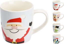 Beker 320ml 4ass kerstfigure