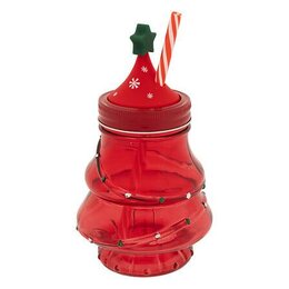 Beker kerstboom glas 11x13cm 2ass