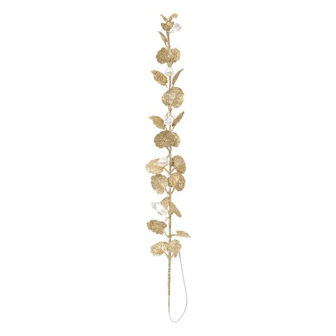 Bladeren H35cm goud glitter