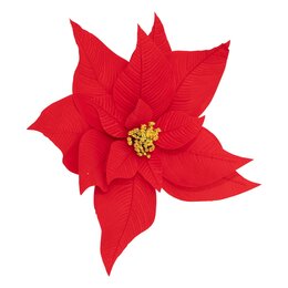 Bloem Poinsettia op clip H45cm