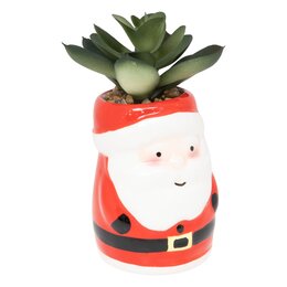 Bloempot Kerstman-Peperkoek D6xH11cm 2ass