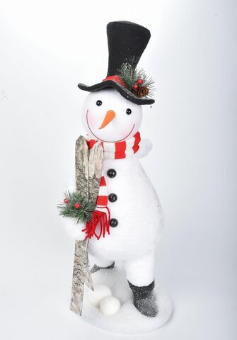 bonhomme avec skis 24x25x65cm