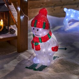 Bonhomme de neige sur ski 60L H44cm - image 2