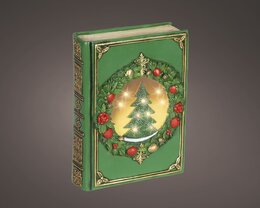 Book nook 6x16x22cm Kerst Led groen