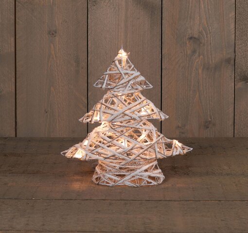 Boom 10Led warm wit jute H30cm Timer
