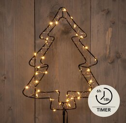 Boom op steker 40Led classic koperdraad zwart 24x100cm Timer