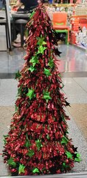 Boom tinsel 48cm - rood/groen