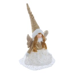 Boomtopper fee H34cm wit goud