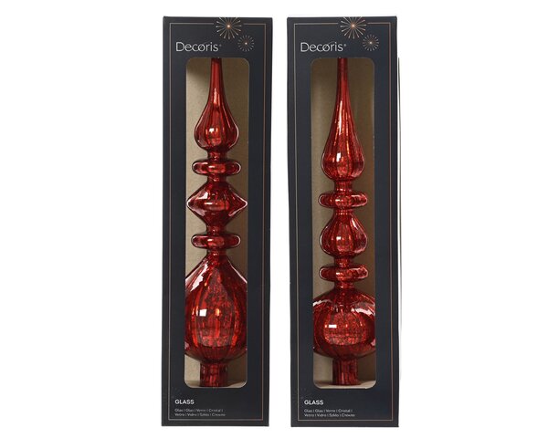 Boomtopper glas H35cm - rood