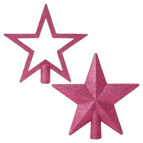 Boomtopper ster H20cm roze