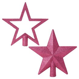 Boomtopper ster H20cm roze