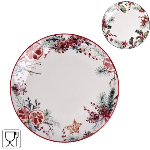 Bord 27cm porselein kerst