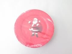 Bord D18cm karton 25stuks Kerstman