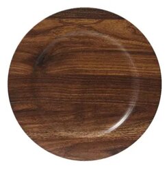 Bord D33cm hout motief