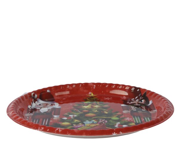Bord D35cm Kerst rood