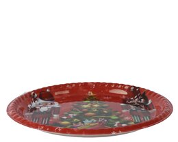 Bord D35cm Kerst rood