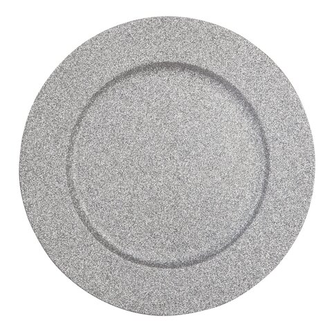 Bord rond zilver glitter