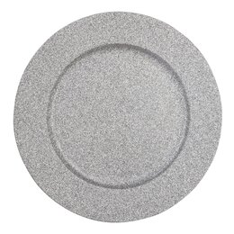 Bord rond zilver glitter