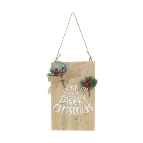 Bord "Wish you a very merry Christmas" 28x18cm hout